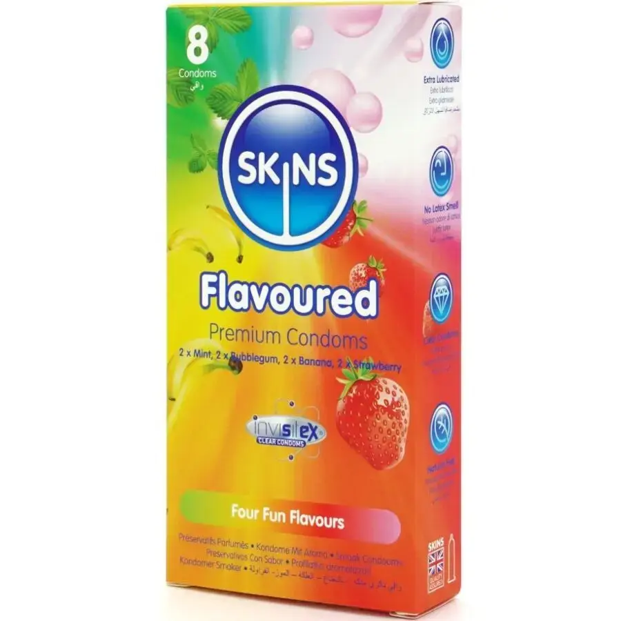 Презервативы SKINS Multi Flavors Premium Pack 8 Photo 2