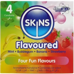 Презервативы SKINS MULTI FLAVORS PREMIUM PACK 4 – SKINS D-244404, набор из 4 ароматных презервативов