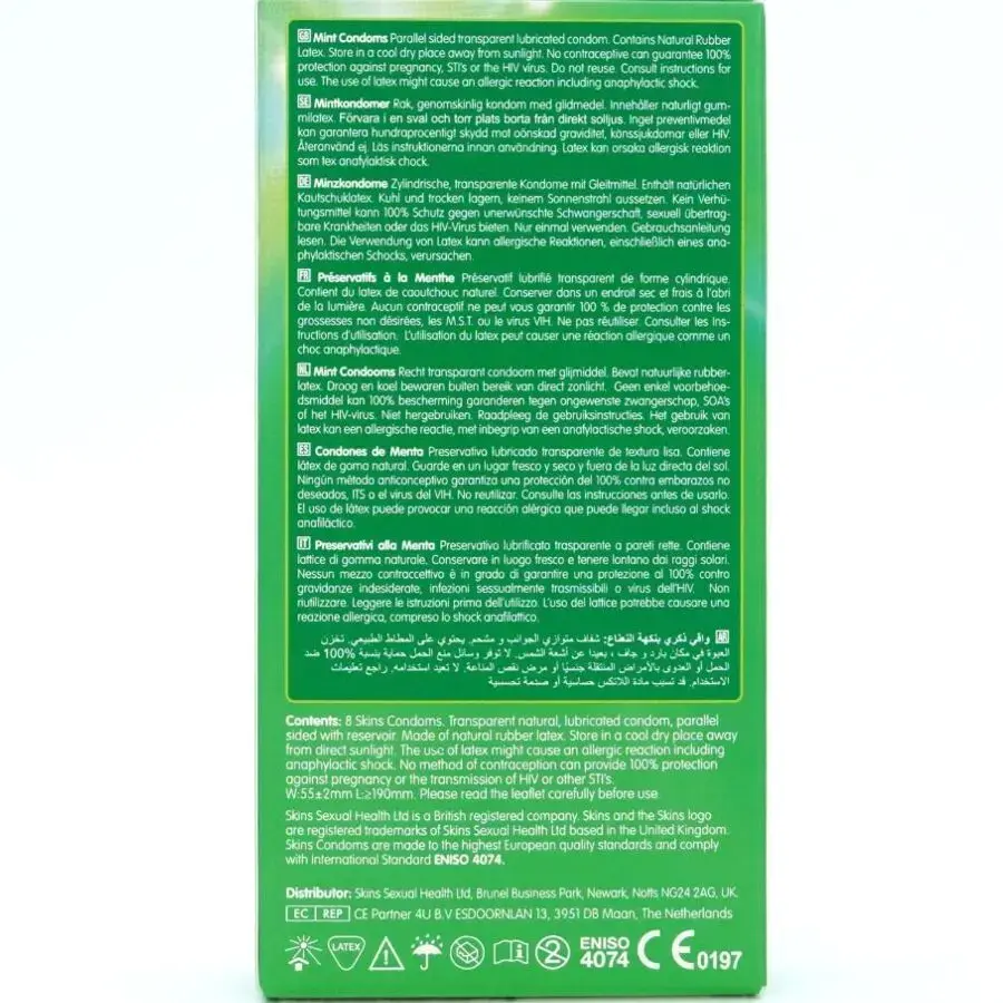 Condoms SKINS MINT Premium Pack 8 pcs Photo 4
