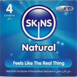 Condoms SKINS NATURAL PREMIUM Pack of 4 D-244409, latex protection