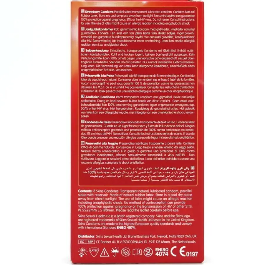 Презервативы SKINS Strawberry Premium Pack 8 шт. Photo 4