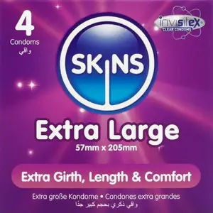 Condoms SKINS Extra Large Premium Pack 4 D-244417, extra-large size, pack of 4