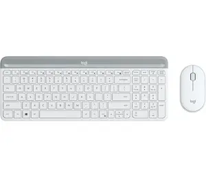 Комплект Logitech Slim Wireless Combo MK470, полноразмерная клавиатура QWERTY и мышь, белый