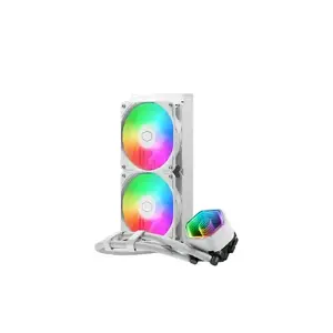 Жидкостная система охлаждения Cooler Master MasterLiquid 240 Core II White — 240 мм, 2×120 мм вентиляторы (650–1750 об/мин), втулочный подшипник