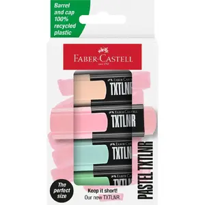Marker set Faber-Castell 154214 pastel highlighters, 4 pcs — Coral, Green, Light Green, Pink