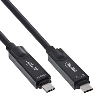 InLine 35798I USB-кабель USB 3.2 Gen 2 15 м USB-C на USB-C 10 Гбит/с 60Вт Черный