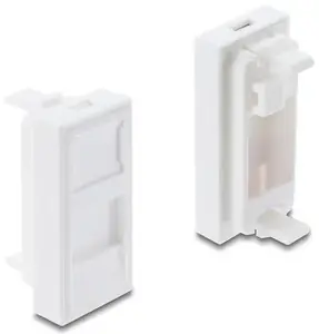 Snap-in H‑Module Cover for Keystone Module 1 Port DELOCK 22.5×45 mm ABS white