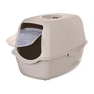 Litter box DIAMENTIQ BAYA, plastic, reversible doors, 55.5×40×38.7 cm, beige