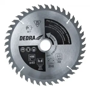 Диск пильный Dedra H16524E — диаметр 165 мм, посадочный 16 мм, 24 зуба, напайка из твердых сплавов