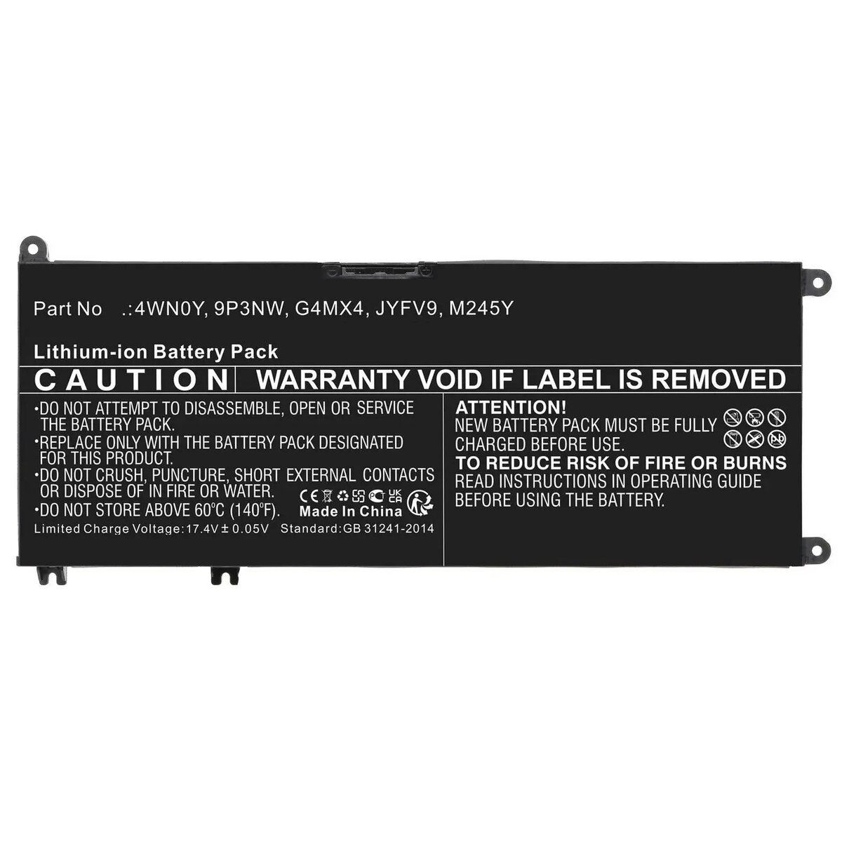 Klēpjdatora akumulators CoreParts MBXDE-BA0274 15.2V