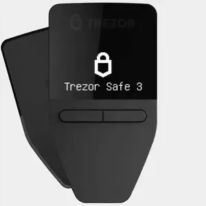 Hardware cryptocurrency wallet Trezor Safe 3 Cosmic Black with secure backup