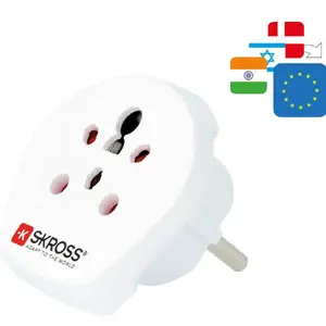 Travel adapter SKROSS for India, Israel, Denmark plugs to EU socket 230V 16A SKR/1500217-E