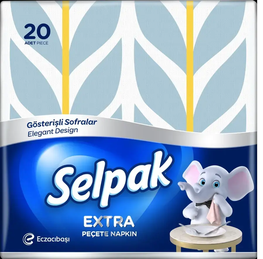 Бумажные салфетки SELPAK Deluxe 30×30 см 3 слоя Photo 1
