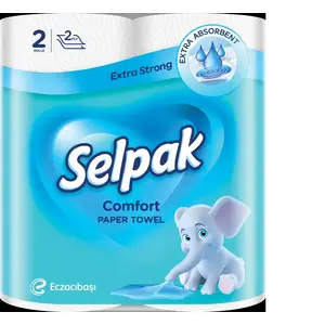 Paper towels SELPAK Comfort 2-ply, 90 sheets per roll, pack of 2 rolls