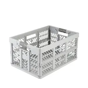 Storage folding box keeeper Ben 54×37×28 cm, load capacity 50 kg, grey