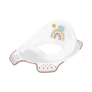 Tualetes treniņu sēdeklis keeeper Rainbow pret-slaidens 30x40x15 cm balts