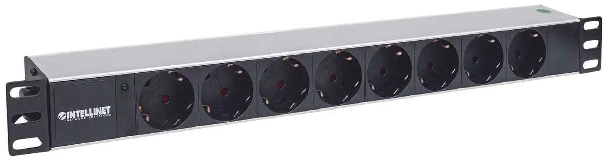 INTELLINET 19" 1U PDU 8 розеток Type F 250В 15А Photo 2