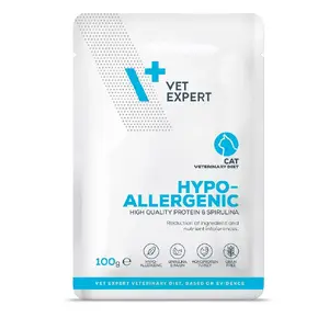 Влажный корм для кошек VETEXPERT Hypoallergenic Turkey 100 г ветеринарная диета для взрослых чувствительных кошек, без зерна, без сои и глютена