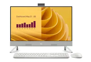 Dell EC27250 All-in-One dators ar Intel Core 7 150U procesoru, 27 collu Full HD skārienekrānu, 32 GB DDR5 RAM, 1 TB SSD un Windows 11 Pro, pērļu balts