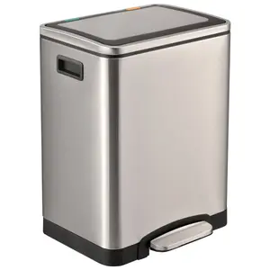 Waste bin Baltic Aqua 15L+15L dual-compartment with soft-close lid