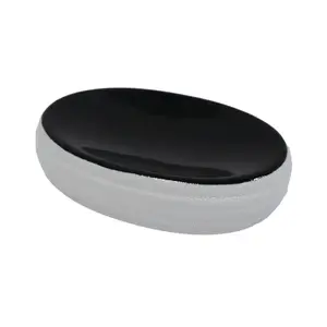Soap dish BESK 9136713 ceramic white – countertop soap holder, compact size