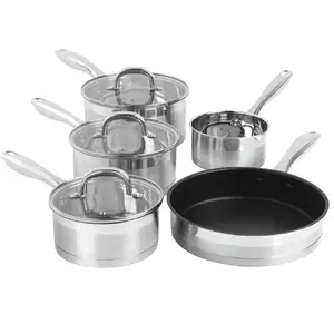 Cookware set Salter BW06746EU7 — Stainless steel 5-piece set with lids