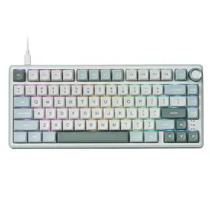 Mechanical Keyboard Royal Kludge R75 Sky Cyan with Brown Switches US layout