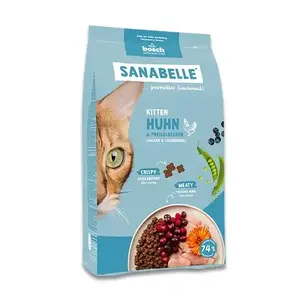 Сухой корм для котят Bosch Sanabelle Life Kitten — курица и клюква, 8 кг, полный рацион для молодых кошек, 34% белка, 21% жир