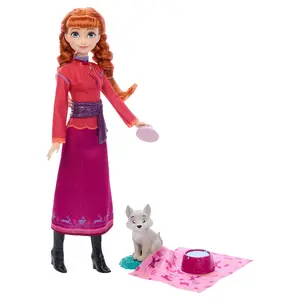 Fashion doll Disney Frozen Anna with Wolf Cub Figure 4 Accessories