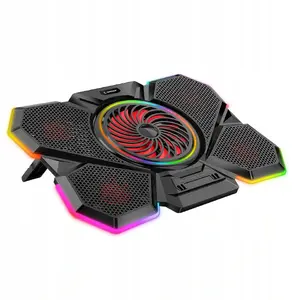 Охлаждающая подставка RAMPAGE S47 для ноутбуков 9–17", регулируемая по высоте, RGB, черная