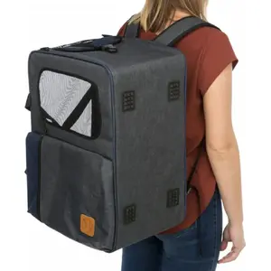 Pet carrier backpack Trixie Tara 2-in-1 grey-blue, convertible carrier and backpack for small pets