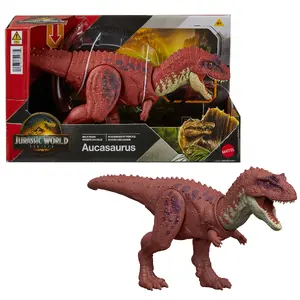 Dinozauru rotaļlieta Mattel Jurassic World Rebirth Aucasaurus ar asti kontrolētu uzbrukumu