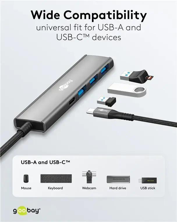 USB-хаб GOOBAY 76562 Slim — 4 порта USB-C/USB-A Photo 6