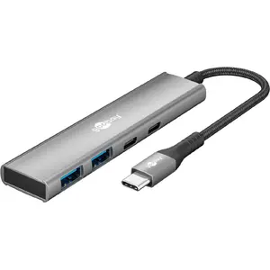 GOOBAY USB hub 76563 — slim 4‑port USB-C/USB-A hub, up to 5 Gbit/s