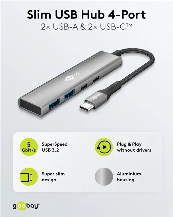 GOOBAY USB savienotājs 76563 — 4 porta USB‑C/USB‑A Photo 4