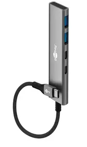 Goobay 76563 интерфейсный концентратор USB Type-C с портами USB Type-A и USB Type-C 5000 Мбит/с серый