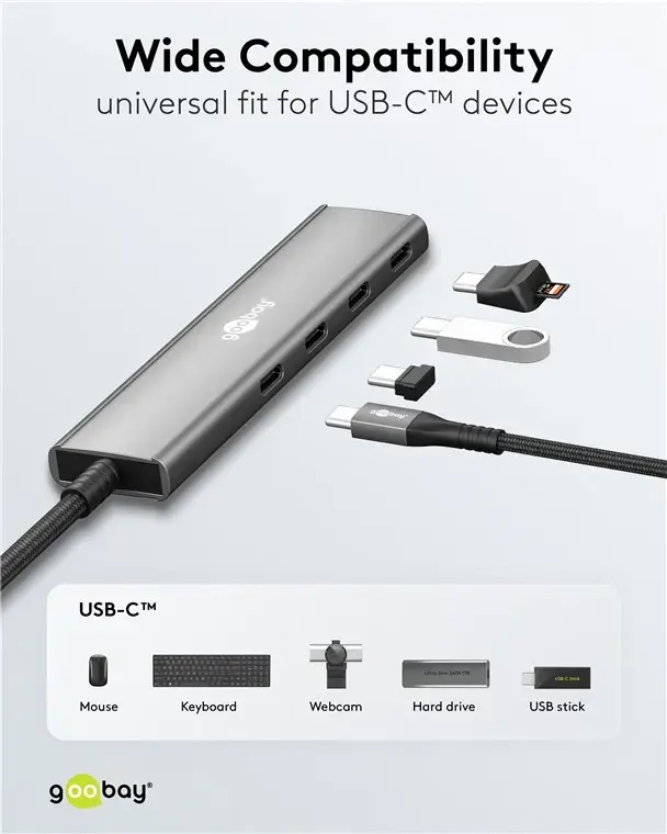 USB‑C 4 porta hubs GOOBAY 76564 Slim Photo 6