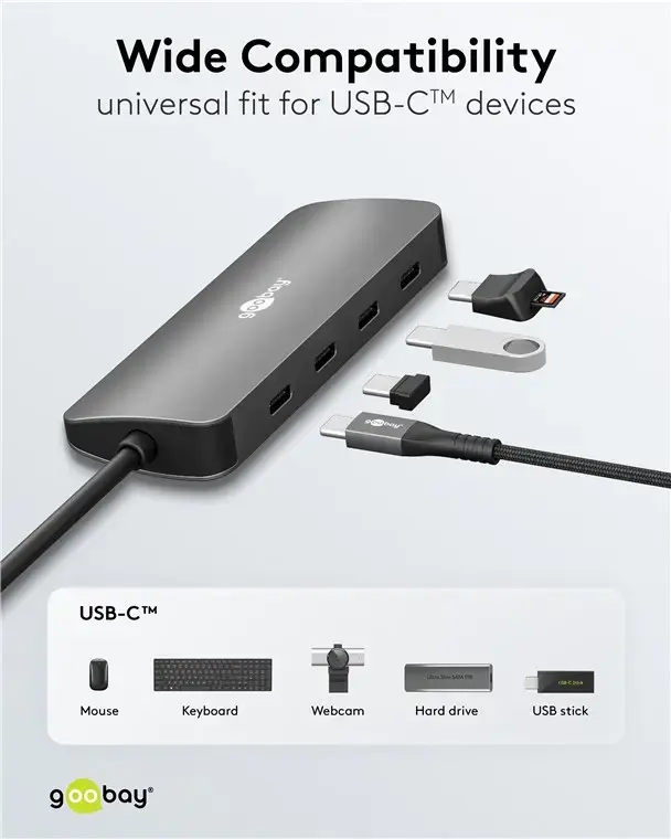 USB‑хаб GOOBAY 76565 Slim — 4 порта USB‑C Photo 6