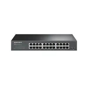 Коммутатор MERCUSYS MS124GS 24 порта Gigabit, настольный или для монтажа в стойку, неуправляемый