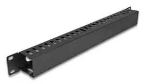 Cable management panel DELOCK 19" 1U metal, 2 openings, black
