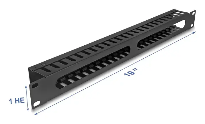 DELOCK 19" 1U Cable Management Panel 2 openings Photo 2