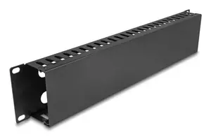 Cable management routing panel 19" 2U DELOCK metal black with 4 openings