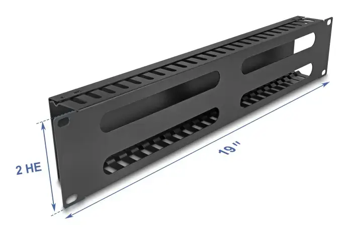 DELOCK 19" 2U Cable Management Routing Panel Photo 2