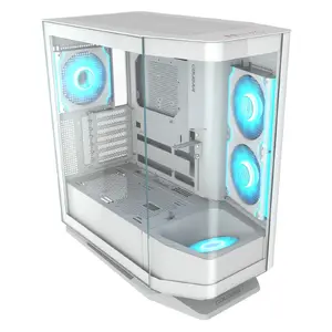 Cougar FV270 ARGB Midi Tower PC Case White with Pre-installed 140mm Fans, USB Type-C, and Support for EATX Motherboards