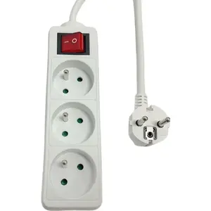 Power strip MicroConnect MC-PSOO030150FRW 3-way with individual On/Off switches