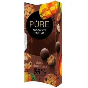 Набор темных шоколадных трюфелей PURE 108 г – pure chocolate, ассорти тёмных трюфелей 108 г