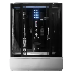 Душевая кабина AMUE AMO-0611 Black 170x90 см с массажными форсунками
