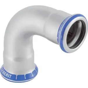 Noteku/ventilācijas savienojums GEBERIT 30102 — 90° līkums, 49×29 mm