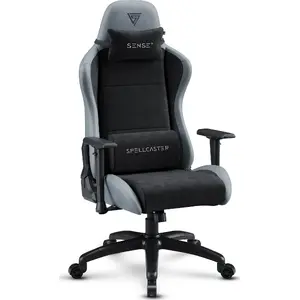 Gaming chair Sense7 Spellcaster FUKU XL PU black-gray, ergonomic XL size, PU upholstery