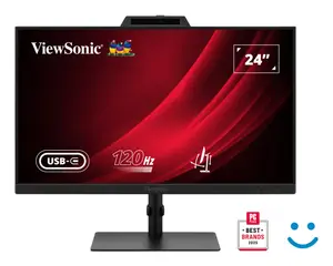 Viewsonic VG2441V Video Conference Monitor 24 Inch Full HD 1920 x 1080 LED 120Hz with Built-in Webcam and USB-C